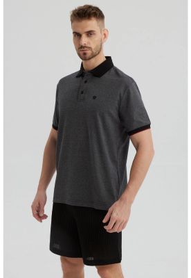 Imagen 2 del producto Polera Hombre Cuello Contraste Gris Marengo