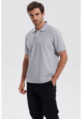 Imagen 2 del producto Polera Hombre Piqué Básica Lisa Gris Melange - ll