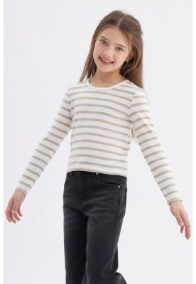 Imagen 2 del producto Polera Niña Rayas Beige