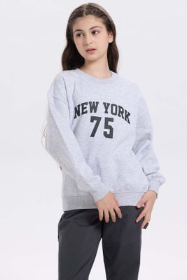 Imagen 2 del producto Polerón Niña Print Básico Gris Melange