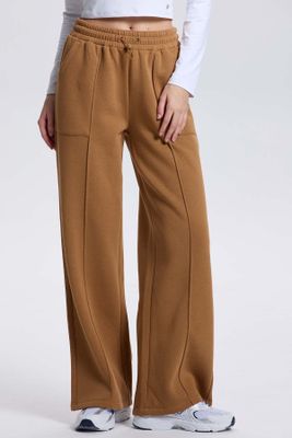 Pantalón Buzo Mujer Wide Leg Camel