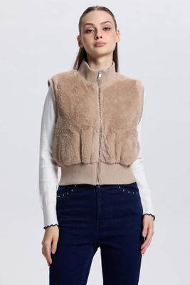 Imagen 2 del producto Chaqueta Mujer Juvenil Sin Mangas Beige