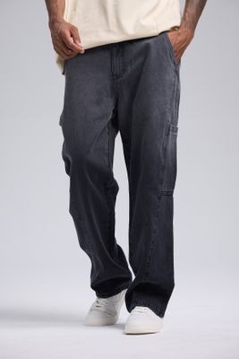 Jeans Hombre Baggy Degradado Gris Claro