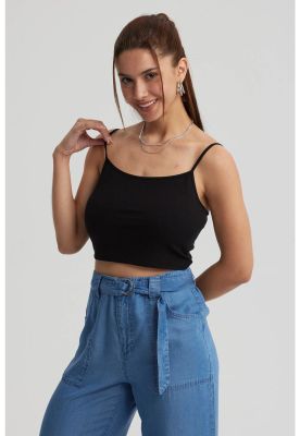 Imagen 2 del producto Peto Mujer Crop Rib Negro