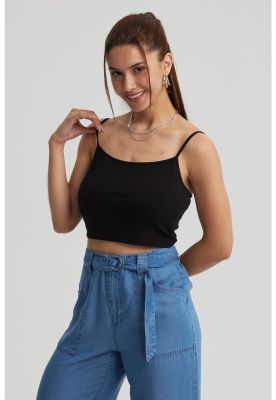 Imagen 2 del producto Peto Mujer Crop Rib Negro
