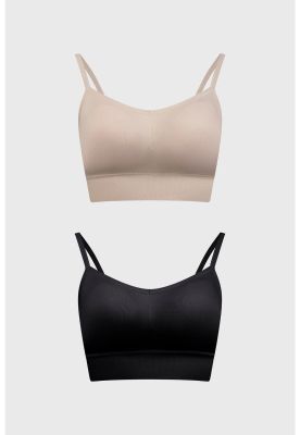 Sostén Mujer Bipack Peto Liso Negro