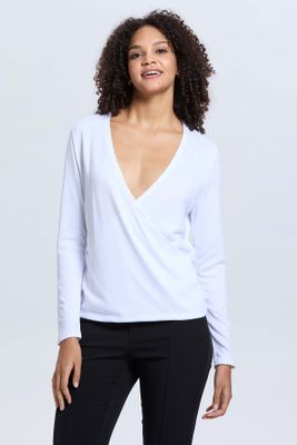 Sweater Mujer Escote V Blanco
