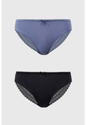 Imagen 1 del producto Calzón Mujer Bipack Encaje Gris Oscuro