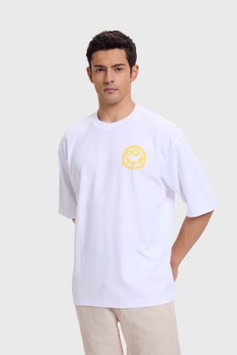 Polera Hombre Print Graffiti Blanco