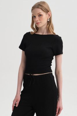 Imagen 2 del producto Polera Mujer Textura Negro