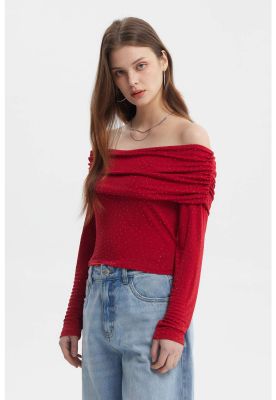 Imagen 2 del producto Polera Mujer Strass Rojo