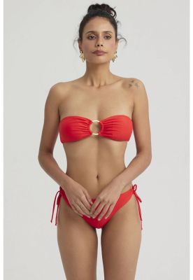 Traje De Baño Mujer Top Strapless Rojo