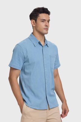 Imagen 2 del producto Camisa Hombre Bolsillo Celeste