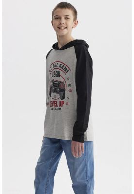 Imagen 2 del producto Polera Niño Teen Bicolor Gris Melange