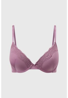 Sostén Mujer Copa Soft Detalle Encaje Rosa