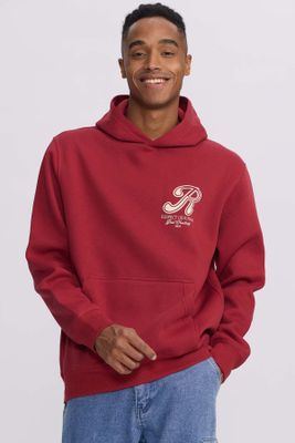 Polerón Hombre Hoodie Doble Print Rojo Oscuro