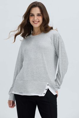 Sweater Mujer Basta Gris Melange