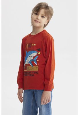 Imagen 2 del producto Polera Niño Estampado En Relieve Ocre