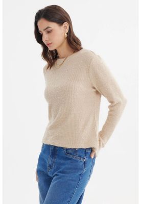 Imagen 2 del producto Sweater Mujer Slim Cuello Redondo Beige