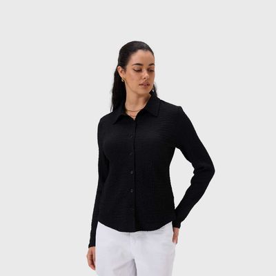 Imagen 2 del producto Blusa Mujer Abotonada Negro Fashion's Park