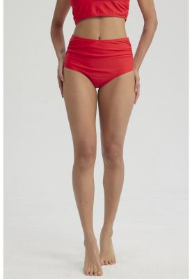 Imagen 1 del producto Traje De Baño Mujer Tiro Alto Recogido Rojo
