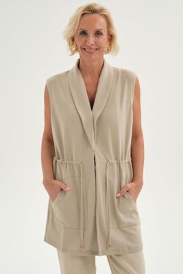 Sweater Mujer Abierto Beige