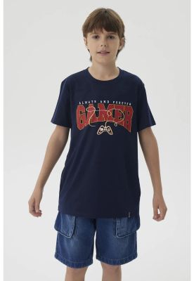 Imagen 1 del producto Polera Niño Básica Estampada Azul Oscuro- ll