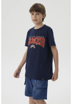 Imagen 2 del producto Polera Niño Básica Estampada Azul Oscuro- ll