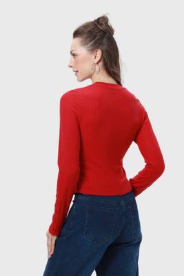 Imagen 2 del producto Polera Mujer Botones Rojo