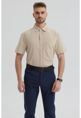 Camisa Hombre Lisa Beige - lll