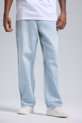 Jeans Hombre Recto Costura Azul