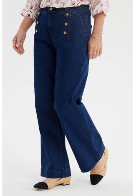 Imagen 2 del producto Jeans Mujer Flare Botones Delantero Azul Oscuro