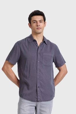Camisa Hombre Con Bolsillo Gris