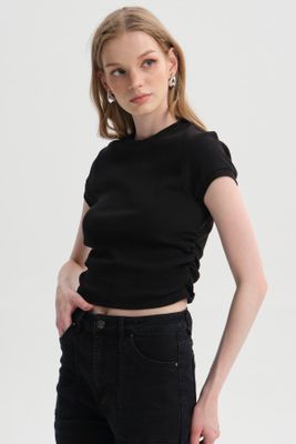 Polera Mujer Cropped Negro