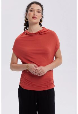 Polera Mujer Animal Print Terracota