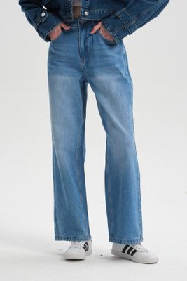 Jeans Mujer Ajuste Cintura Azul Claro