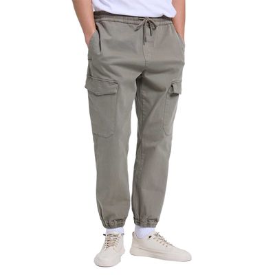 Pantalón Hombre Cargo Gabardina Verde Militar