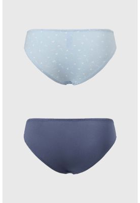 Imagen 2 del producto Calzón Mujer Bikini Liso Estampado Azul Claro