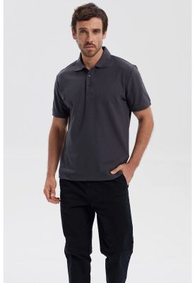 Polera Hombre Pique Básica Lisa Marengo