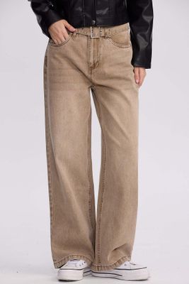 Imagen 1 del producto Jeans Mujer Baggy Cinturón Caqui