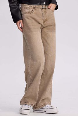 Imagen 2 del producto Jeans Mujer Baggy Cinturón Caqui