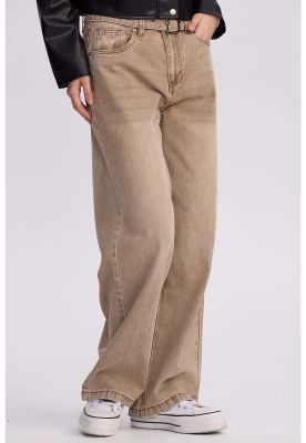 Imagen 2 del producto Jeans Mujer Baggy Cinturón Caqui