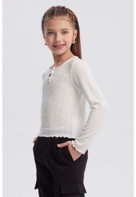 Imagen 2 del producto Polera Niña Lazos Crudo