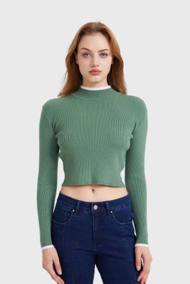 Sweater Mujer Contraste Verde