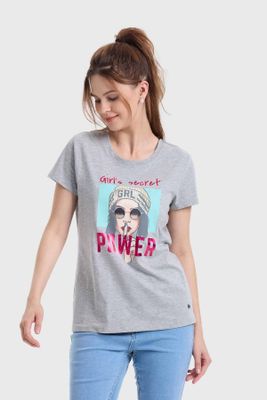 Imagen 2 del producto Polera Mujer Básica Print Gris