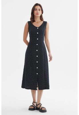 Imagen 1 del producto Vestido Mujer Ajustable Botones Negro / Blanco