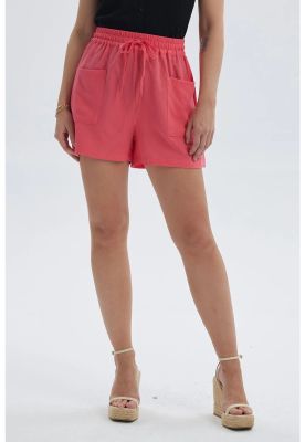 Short Mujer Textura Pretina Elasticada Coral