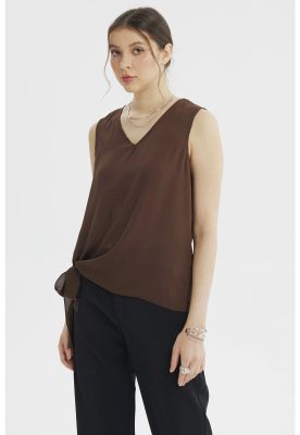 Imagen 2 del producto Blusa Mujer Nudo Lateral Chocolate
