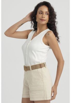 Imagen 2 del producto Polera Mujer Botones Pata Lisa Crudo