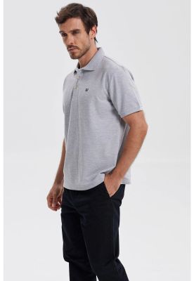 Imagen 2 del producto Polera Hombre Pique Básica Lisa Gris Melange III